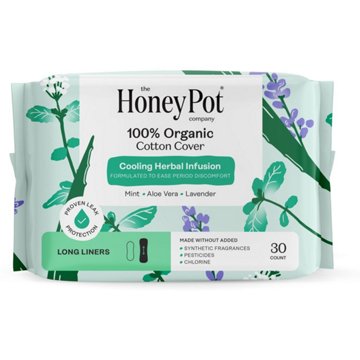 The Honey Pot 100% Organic Cooling Herbal Long Panty Liners