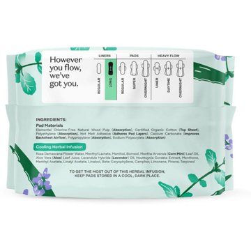 The Honey Pot 100% Organic Cooling Herbal Long Panty Liners