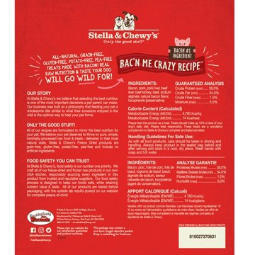 Stella & Chewy's Freeze Dried Wild Weenies Dog Treats - Bac'n Me Crazy, 3 oz