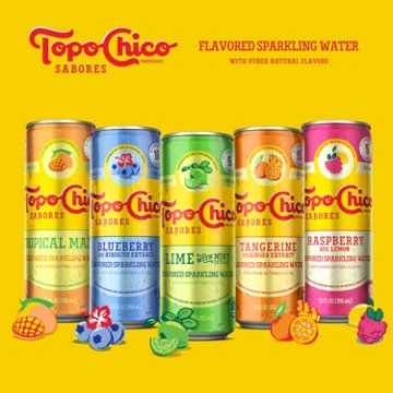 Topo Chico Sabores Raspberry with Lemon Flavored Sparkling Water 8 pk Cans