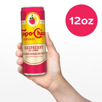 Topo Chico Sabores Raspberry with Lemon Flavored Sparkling Water 8 pk Cans
