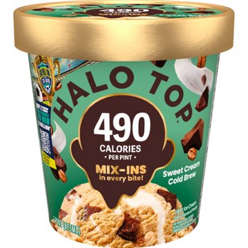 Halo Top Mix Ins 16g Protein Sweet Cream Cold Brew Light Ice Cream