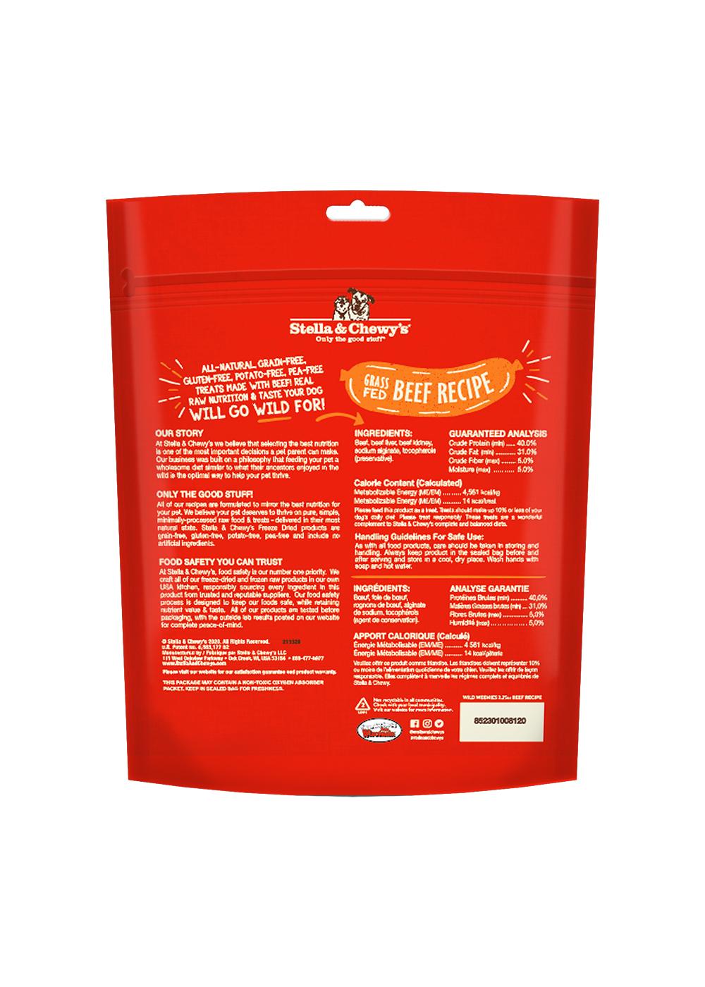 Stella & Chewy's Wild Weenies Freeze Dried Raw Dog Treats - Beef Recipe; image 2 of 2