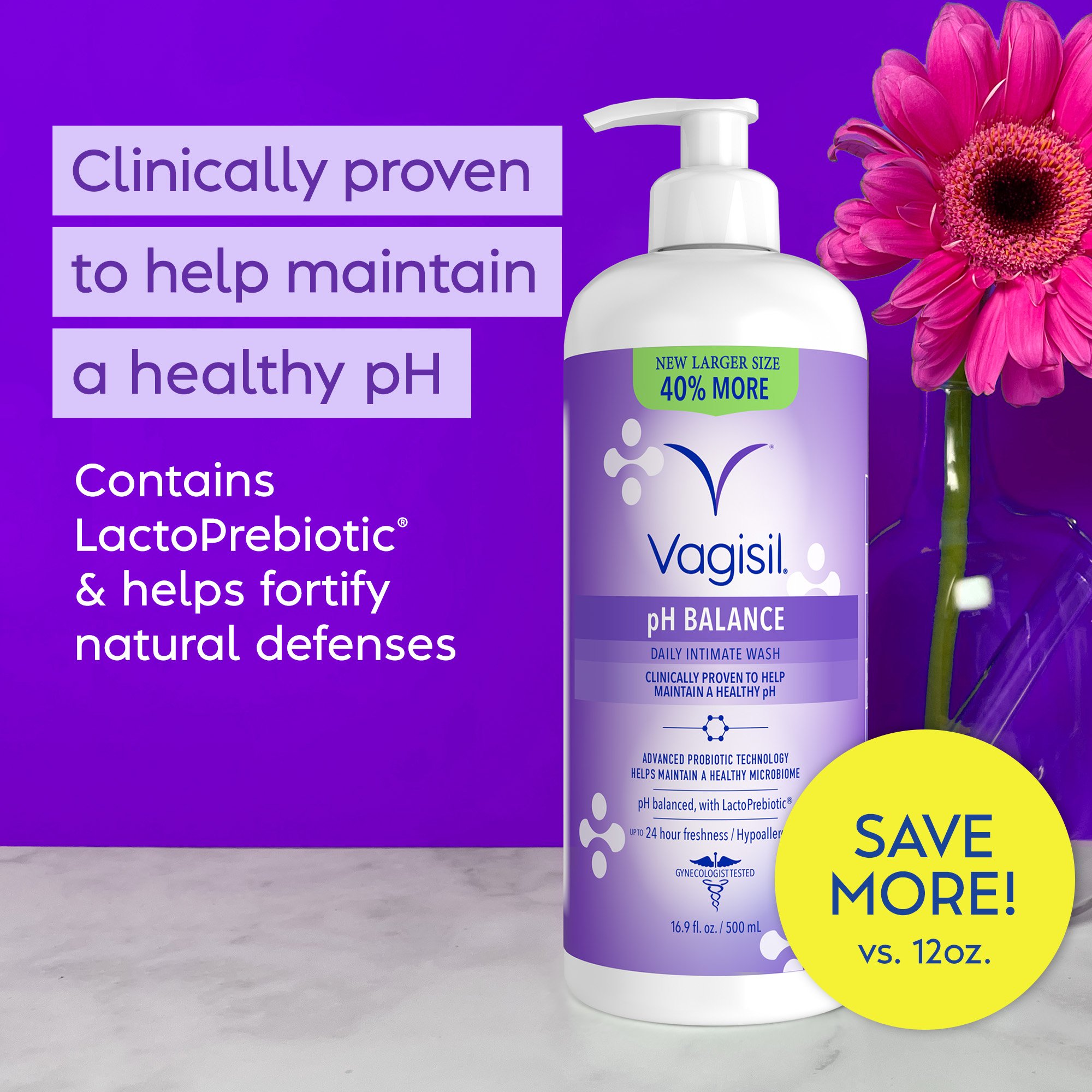 Vagisil pH Balance Daily Intimate Wash - Shop Wipes & washes at H-E-B
