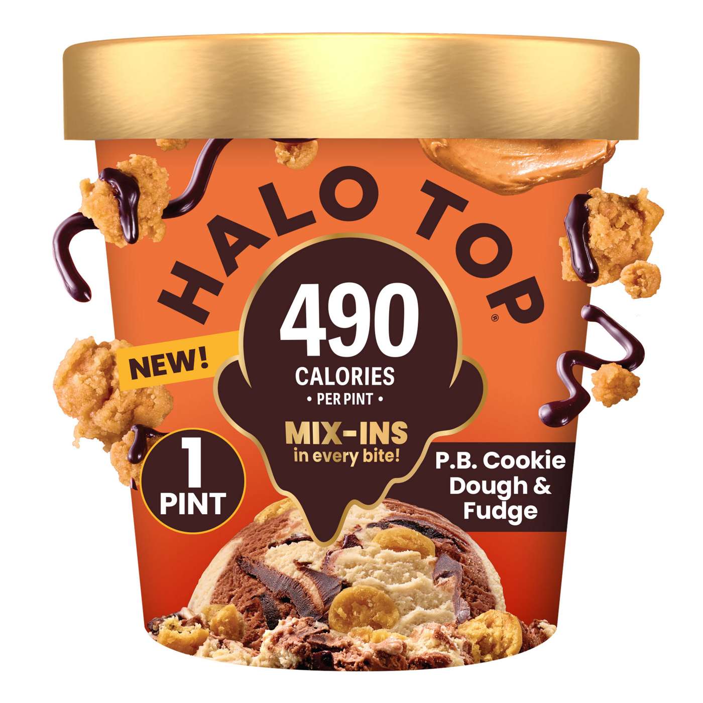 Halo Top Mix Ins 20g Protein P.B. Cookie Dough & Fudge Light Ice Cream; image 1 of 5