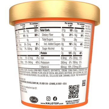 Halo Top Mix Ins 20g Protein P.B. Cookie Dough & Fudge Light Ice Cream, 1 pt