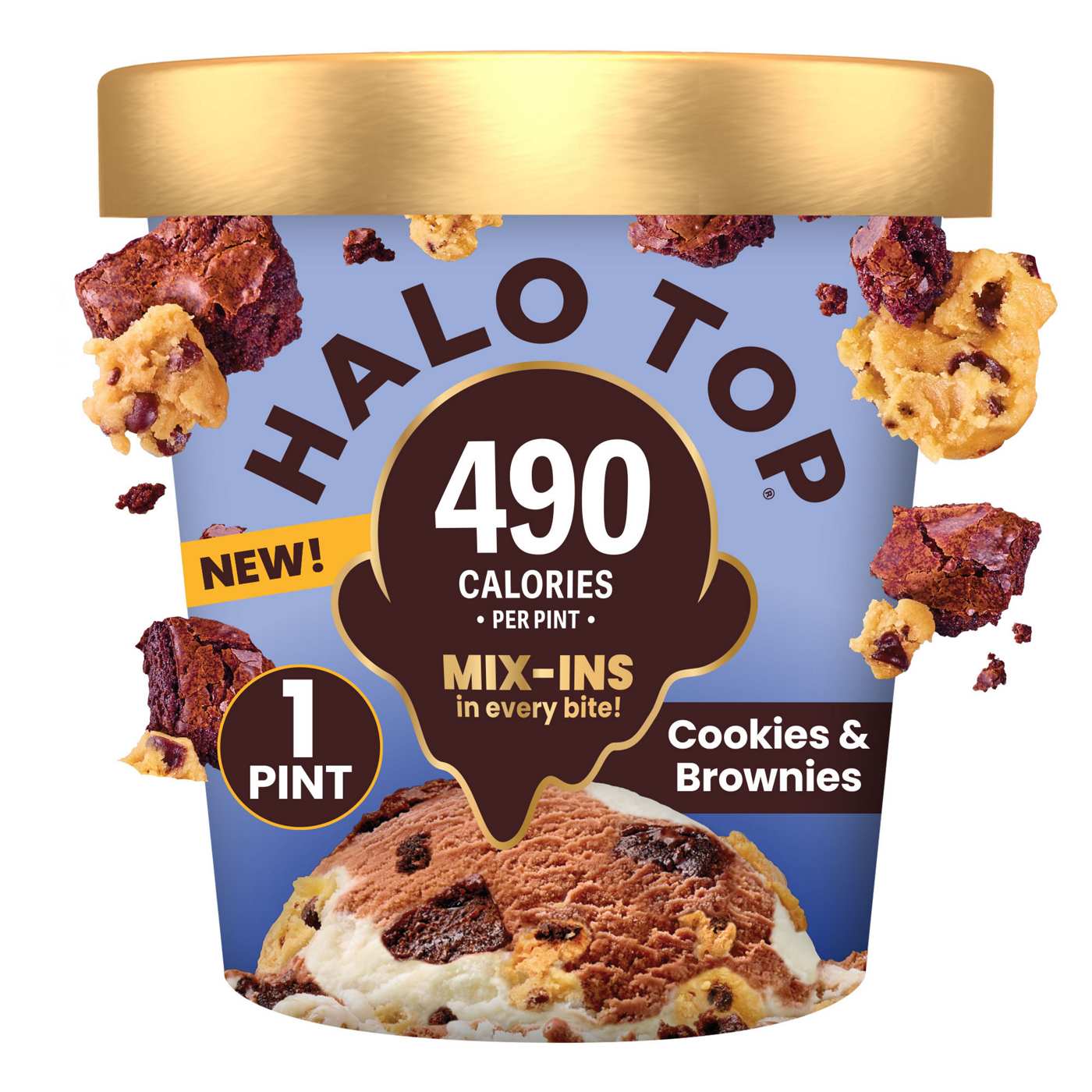 Halo Top Mix Ins 17g Protein Cookies & Brownies Light Ice Cream; image 1 of 5