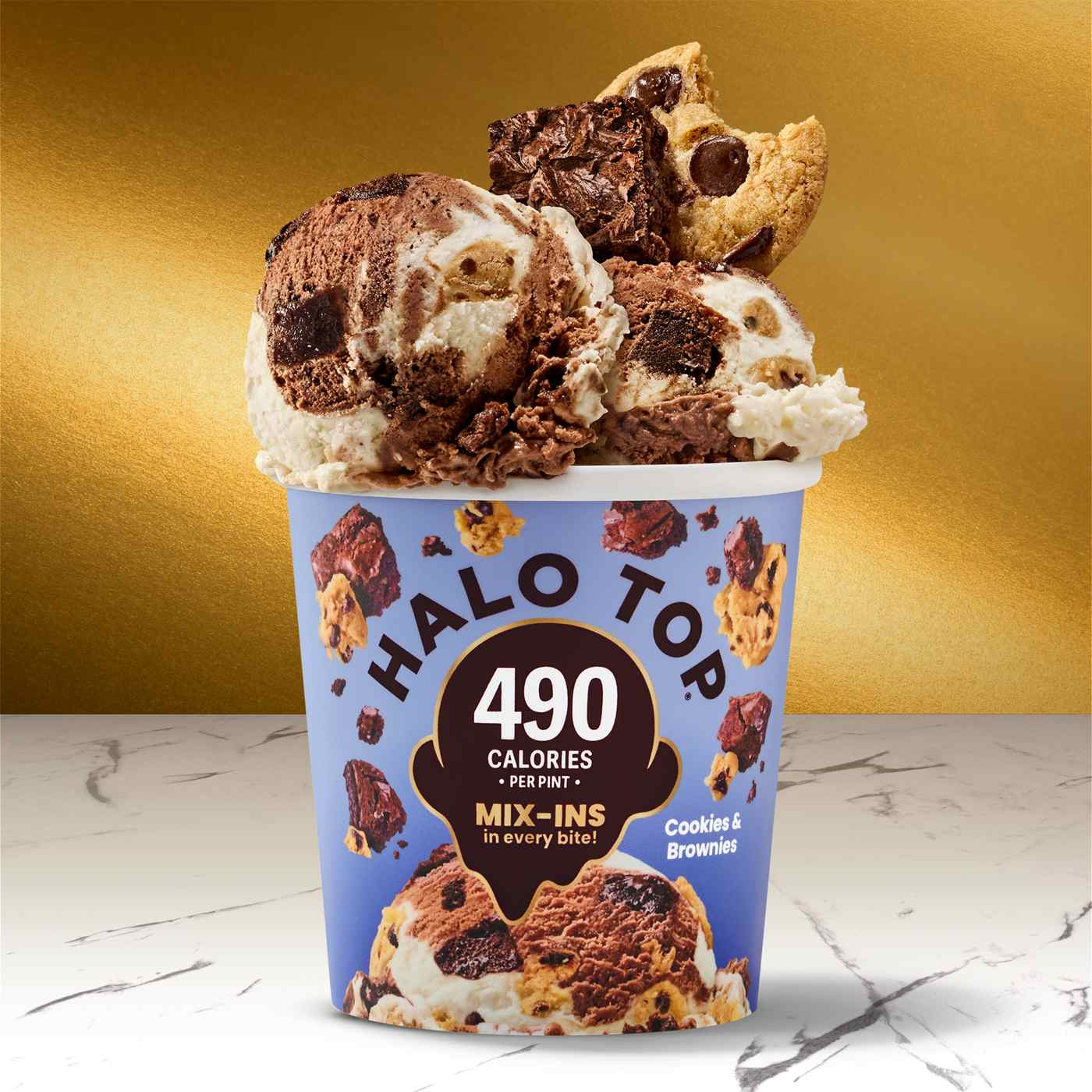 Halo Top Mix Ins 17g Protein Cookies & Brownies Light Ice Cream; image 2 of 5