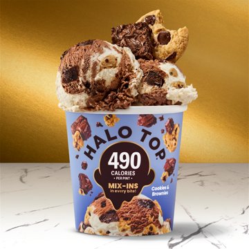 Halo Top Mix Ins 17g Protein Cookies & Brownies Light Ice Cream, 1 pt