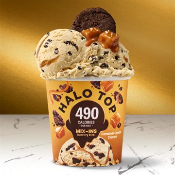 Halo Top Mix Ins 17g Protein Caramel Cookie Crunch Light Ice Cream, 1 pt