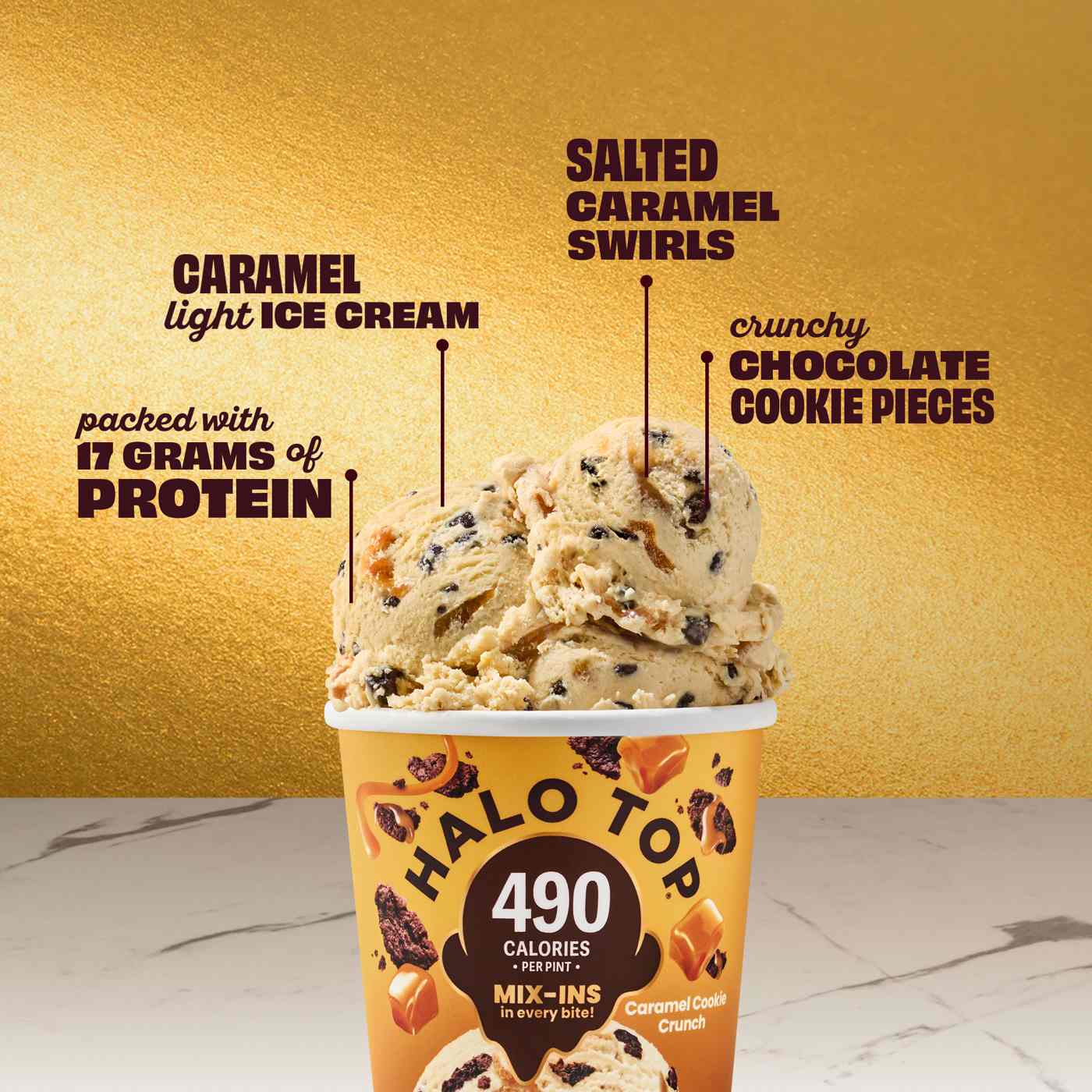 Halo Top Mix Ins 17g Protein Caramel Cookie Crunch Light Ice Cream; image 3 of 5