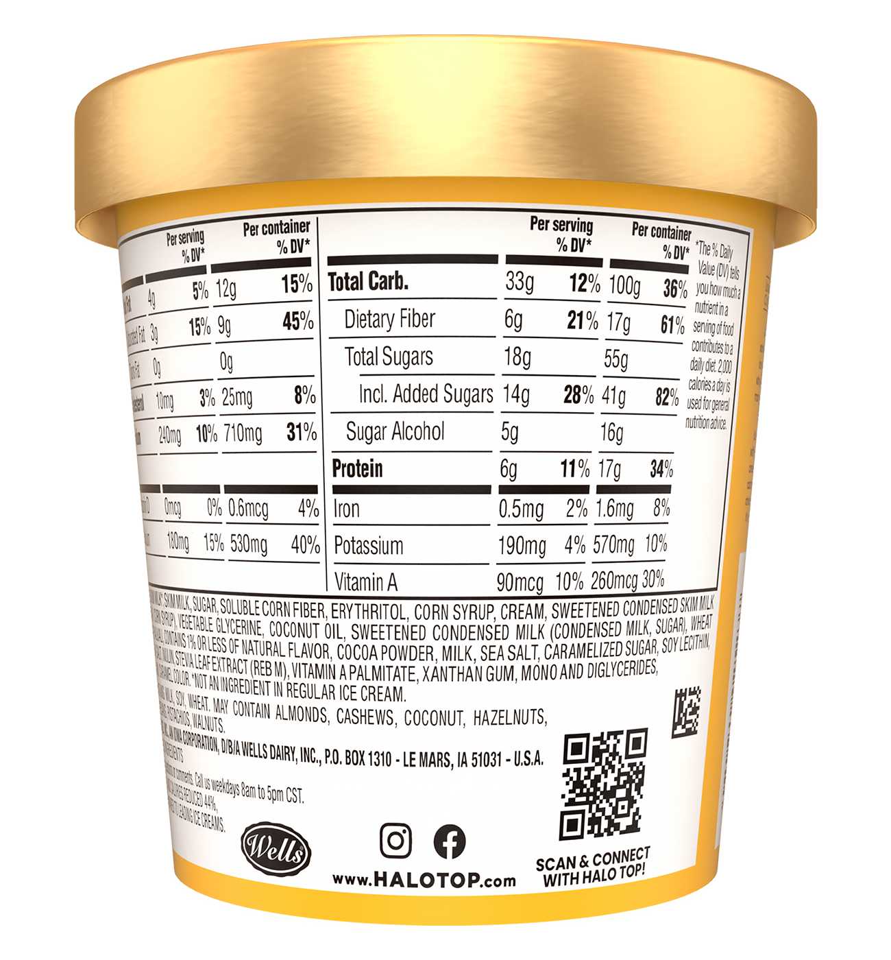 Halo Top Mix Ins 17g Protein Caramel Cookie Crunch Light Ice Cream; image 4 of 5