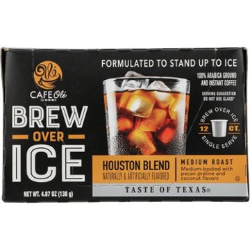 CAFE Olé by H-E-B Houston Blend Brew Over Ice Medium Roast Coffee Single Serve Cups