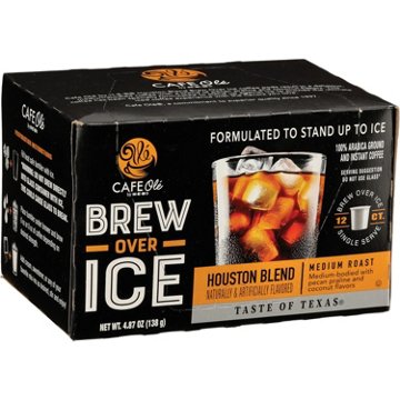CAFE Olé by H-E-B Houston Blend Brew Over Ice Medium Roast Coffee Single Serve Cups