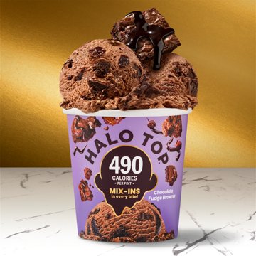 Halo Top Mix Ins 19g Protein Chocolate Fudge Brownie Light Ice Cream, 1 pt