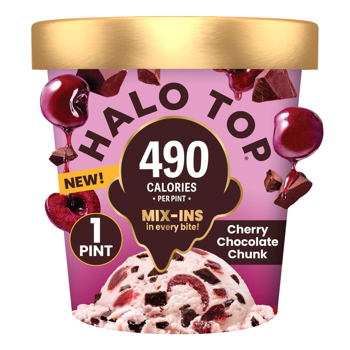 Halo Top Mix Ins 15g Protein Cherry Chocolate Chunk Light Ice Cream; image 1 of 5