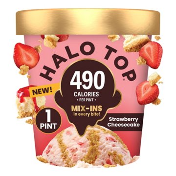 Halo Top Mix Ins 14g Protein Strawberry Cheesecake Light Ice Cream, 1 pt