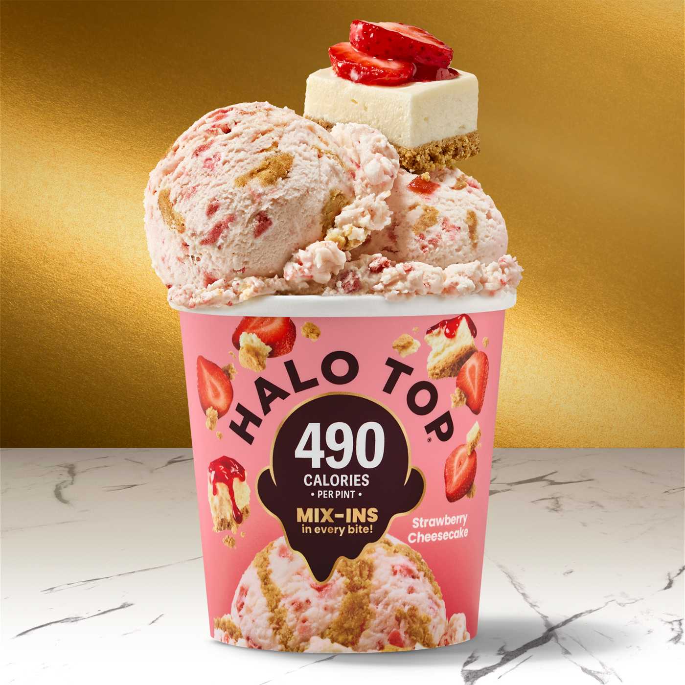 Halo Top Mix Ins 14g Protein Strawberry Cheesecake Light Ice Cream; image 2 of 5