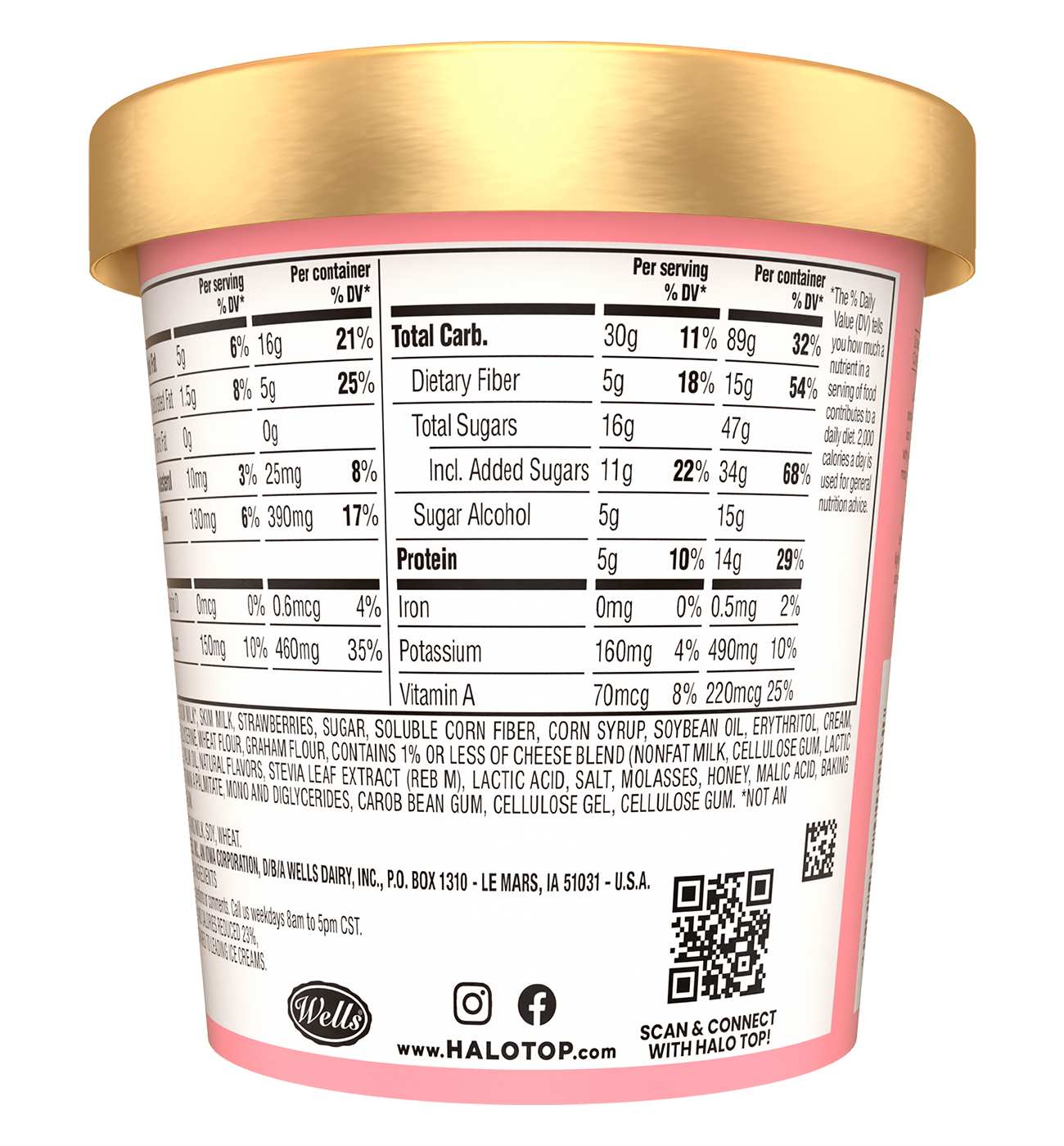 Halo Top Mix Ins 14g Protein Strawberry Cheesecake Light Ice Cream; image 4 of 5
