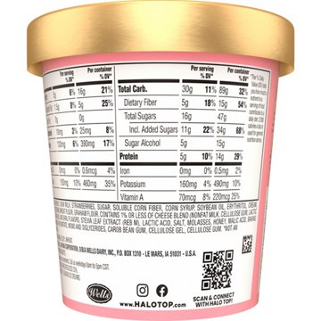 Halo Top Mix Ins 14g Protein Strawberry Cheesecake Light Ice Cream, 1 pt