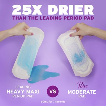 Poise Incontinence Pads - Moderate, Long, 78 ct