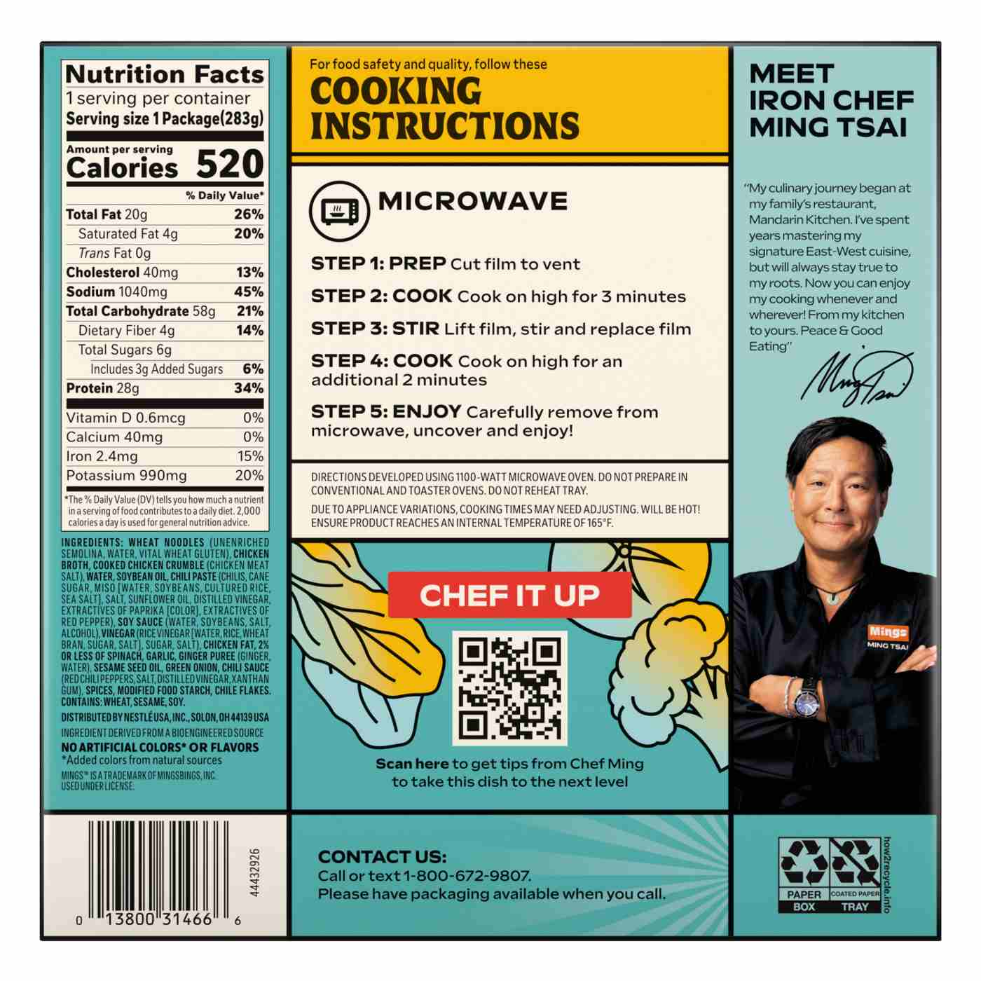 Mings Spicy Dan Dan Noodles & Chicken Frozen Meal - Shop Entrees