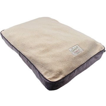 Happy Tails Shabby Chic Gusset Bed - Fawn/Mauve, 27" x 36"