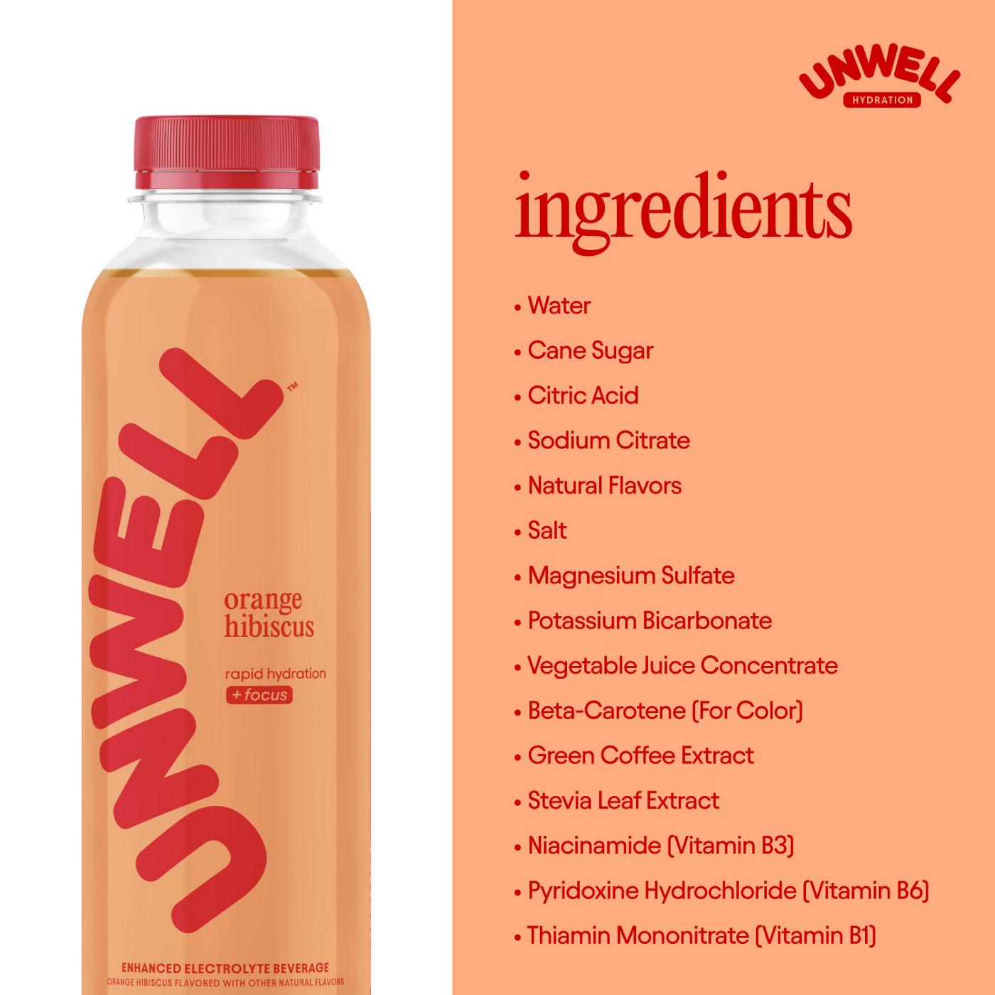 Unwell Hydration Electrolyte Drink + Focus - Orange Hibiscus; image 5 of 8