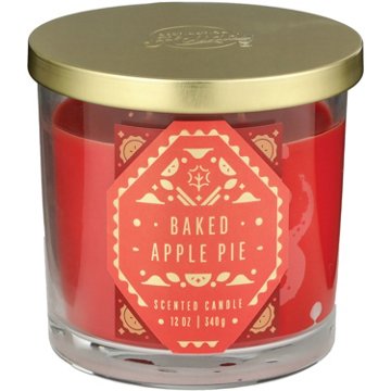 Destination Holiday Baked Apple Pie Scented 2 Wick Jar Candle, 12 oz