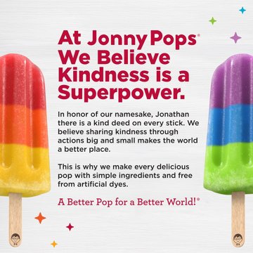 JonnyPops No Sugar Added Organic Color Burst Minis Frozen Pops, 10 ct