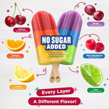 JonnyPops No Sugar Added Organic Color Burst Minis Frozen Pops, 10 ct