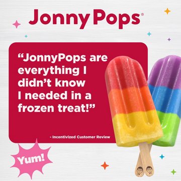 JonnyPops No Sugar Added Organic Color Burst Minis Frozen Pops, 10 ct