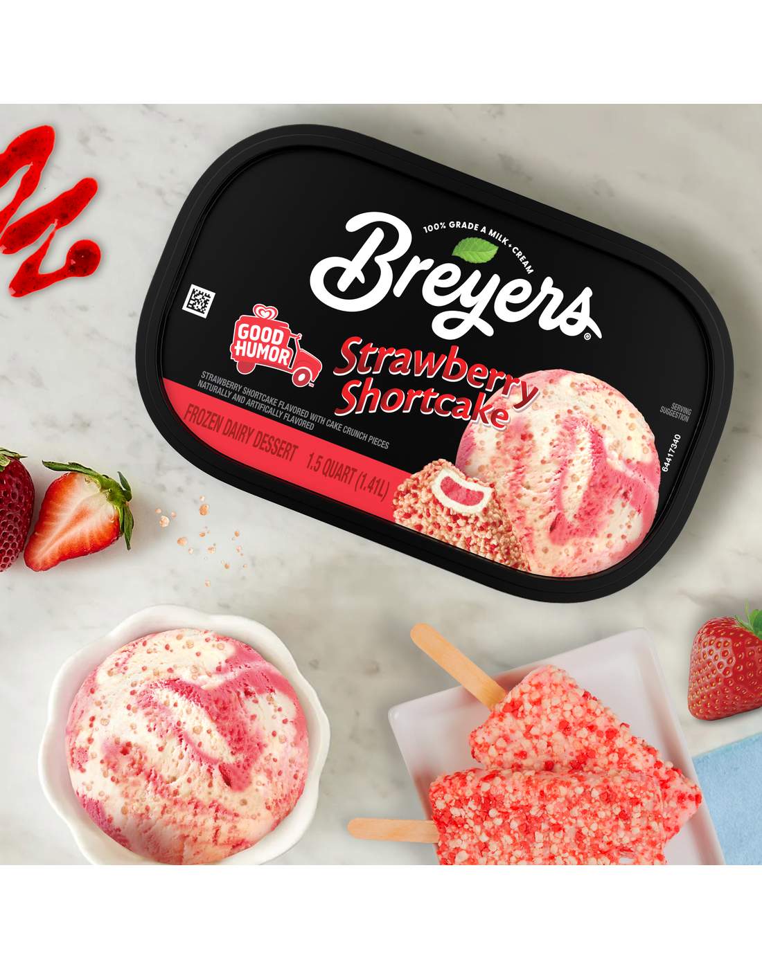 Breyers Strawberry Shortcake Frozen Dairy Dessert; image 2 of 6