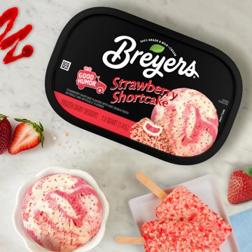 Breyers Strawberry Shortcake Frozen Dairy Dessert, 1.5 qt