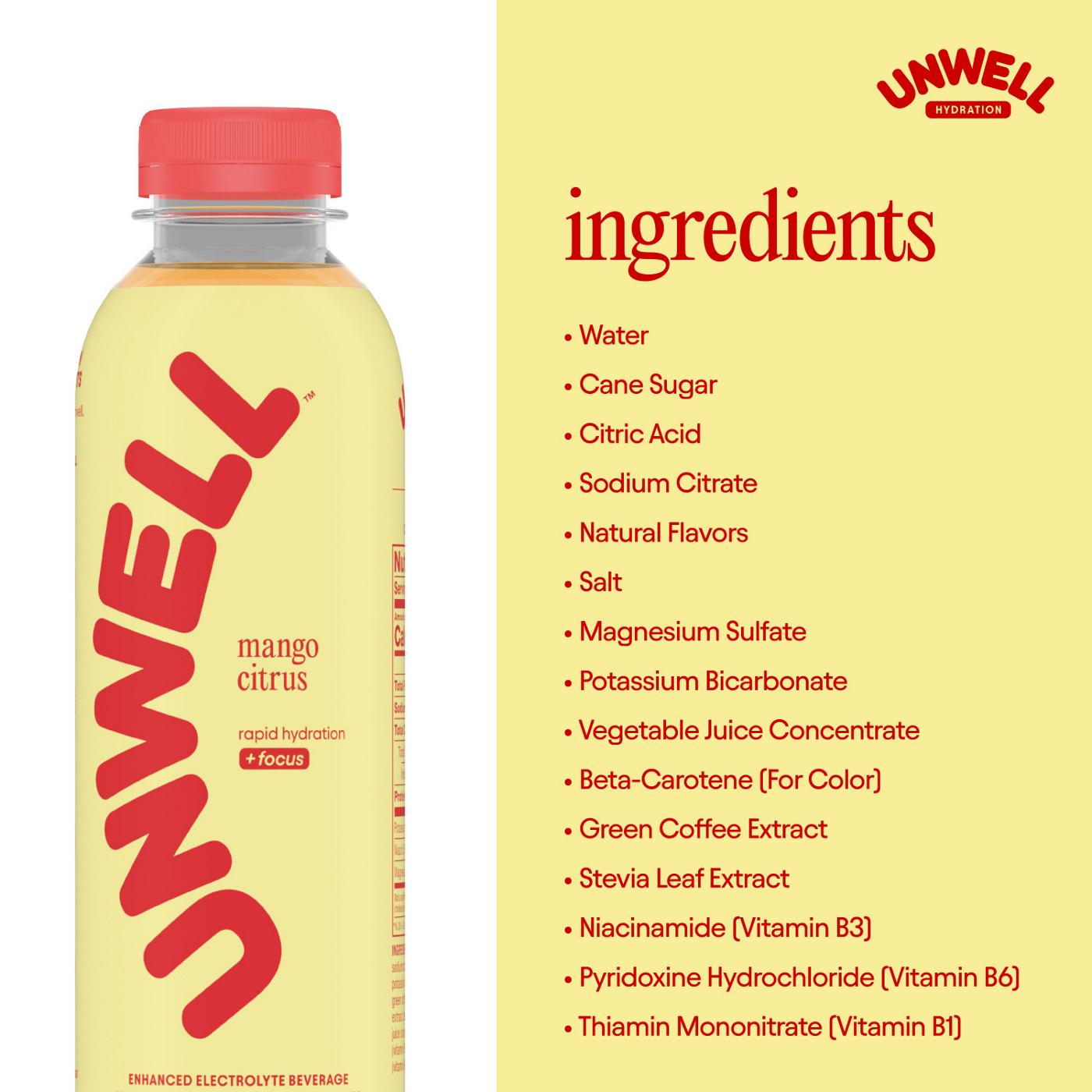 Unwell Hydration Electrolyte Drink + Focus - Mango Citrus; image 6 of 8
