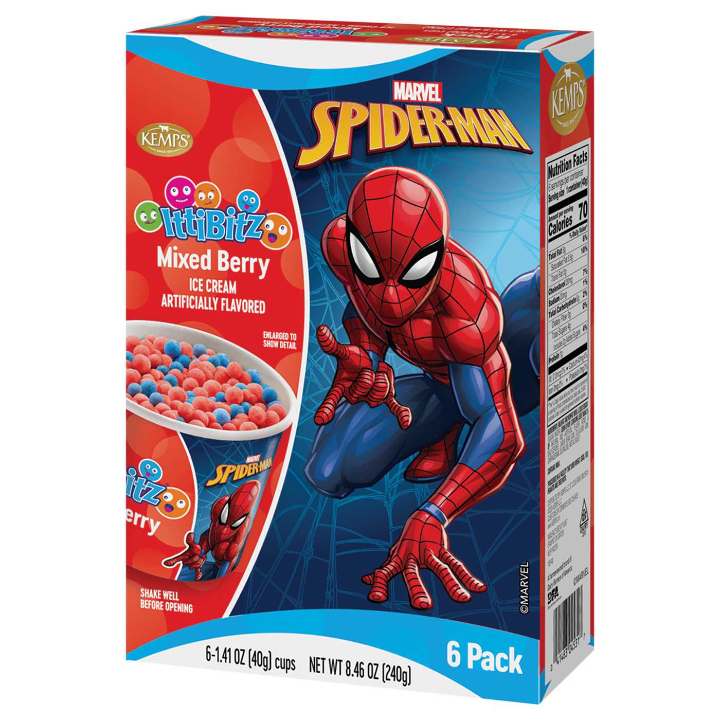 Kemps IttiBitz Spider-Man Mixed Berry Ice Cream Cups; image 5 of 5