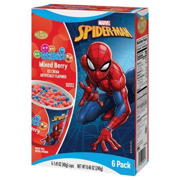 Kemps IttiBitz Spider-Man Mixed Berry Ice Cream Cups, 6 ct