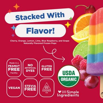 JonnyPops Organic Rainbow Fruit Stacks Frozen Pops