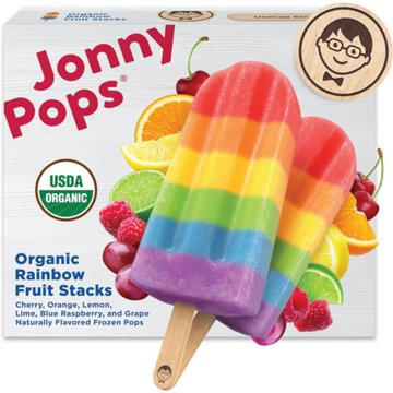 JonnyPops Organic Rainbow Fruit Stacks Frozen Pops