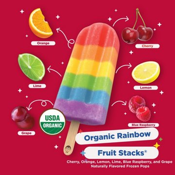 JonnyPops Organic Rainbow Fruit Stacks Frozen Pops