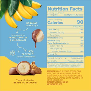 Tru Fru Frozen Bananas - Milk Chocolate + Peanut Butter