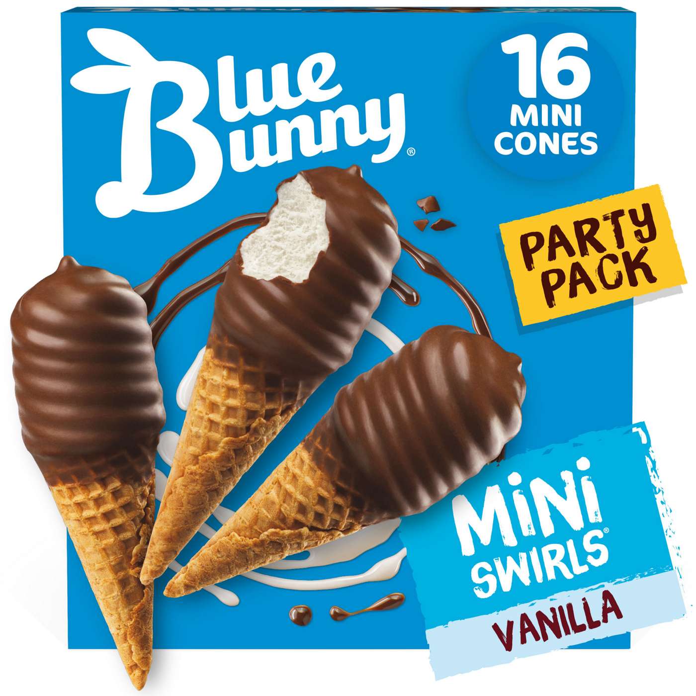 Blue Bunny Mini Swirls Vanilla Cones Party Pack; image 1 of 5