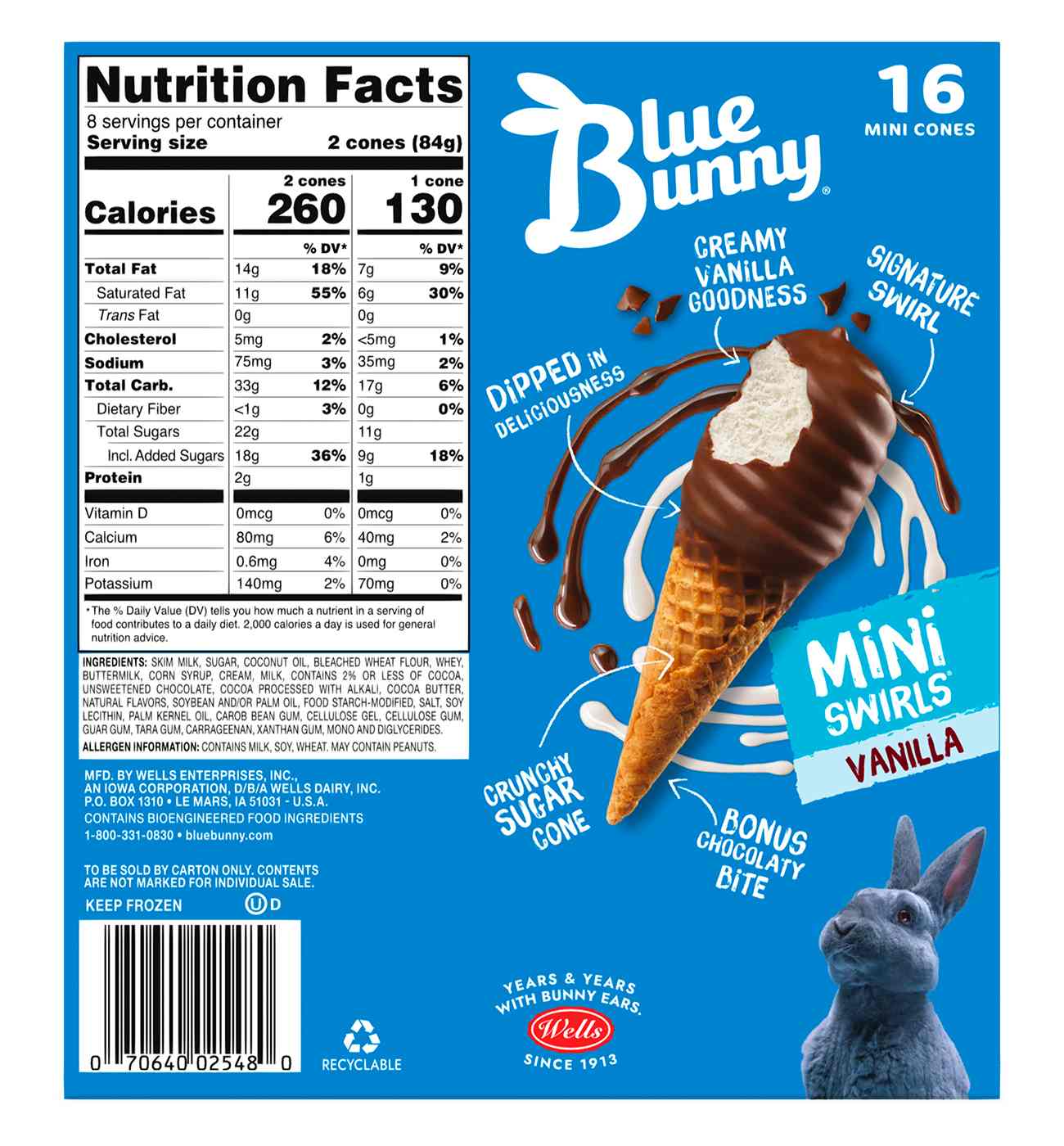 Blue Bunny Mini Swirls Vanilla Cones Party Pack; image 5 of 5