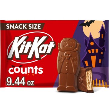 Kit Kat Milk Chocolate Wafer Counts Snack Size Halloween Candy Bag, 9.44 oz