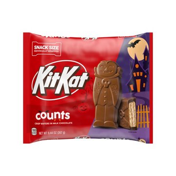 Kit Kat Milk Chocolate Wafer Counts Snack Size Halloween Candy Bag, 9.44 oz