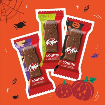 Kit Kat Milk Chocolate Wafer Counts Snack Size Halloween Candy Bag, 9.44 oz