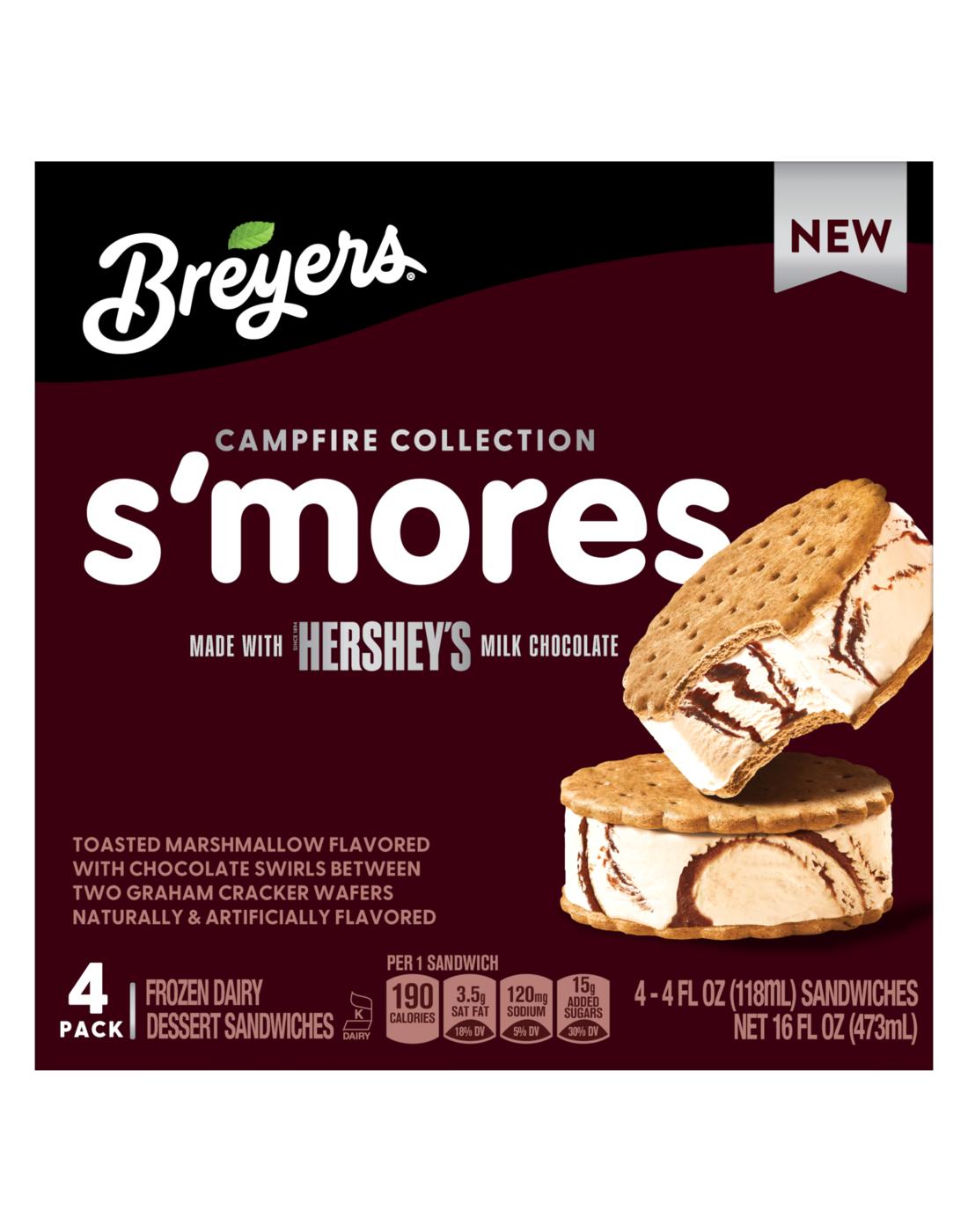 Breyers Campfire Collection S'mores Frozen Dairy Dessert Sandwiches; image 1 of 7