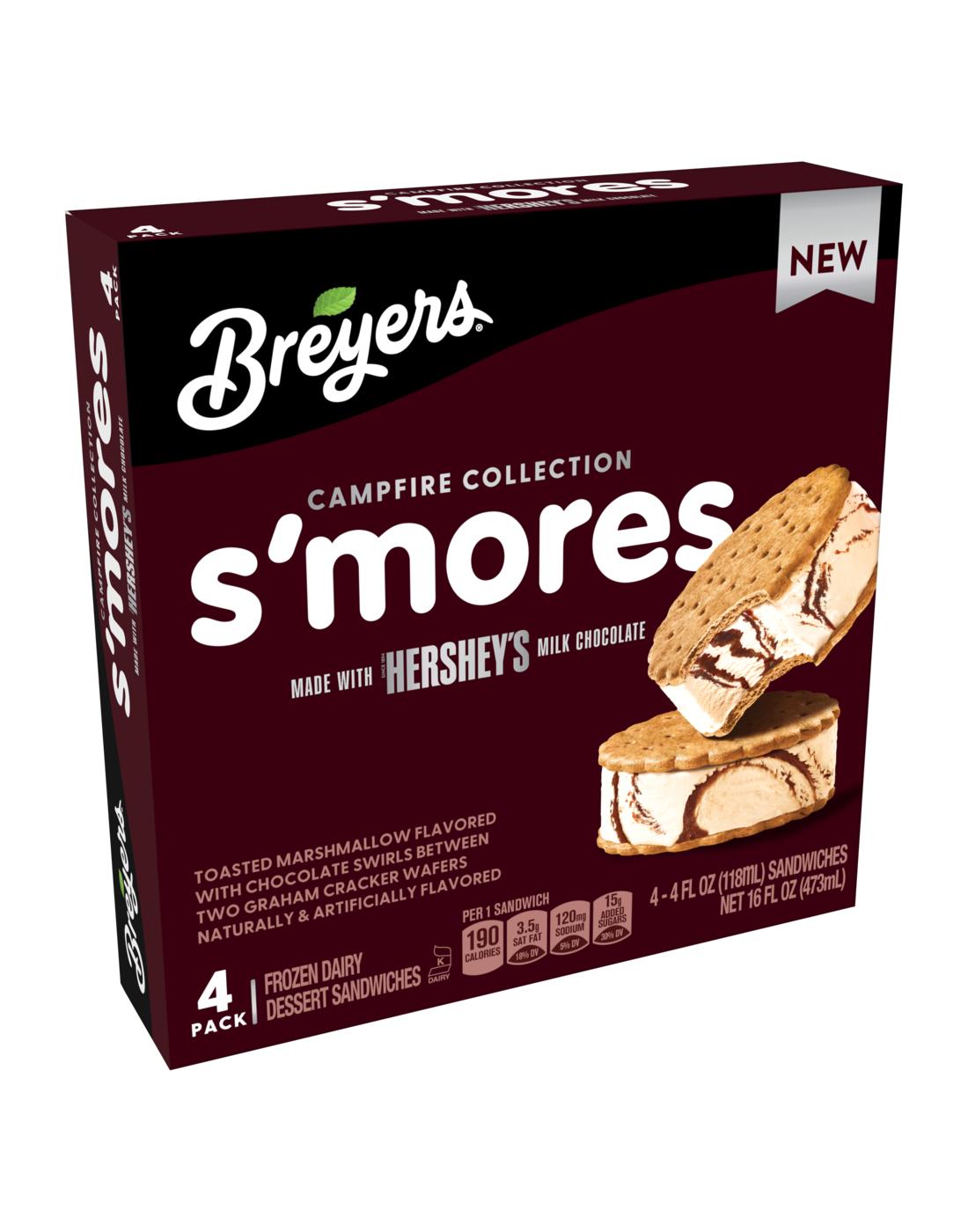 Breyers Campfire Collection S'mores Frozen Dairy Dessert Sandwiches; image 2 of 7