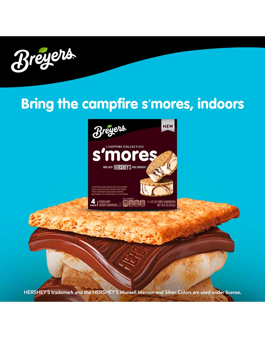 Breyers Campfire Collection S'mores Frozen Dairy Dessert Sandwiches; image 3 of 7