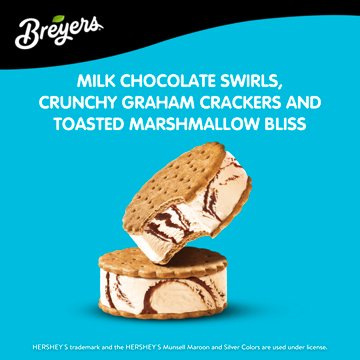 Breyers Campfire Collection S'mores Frozen Dairy Dessert Sandwiches, 4 ct